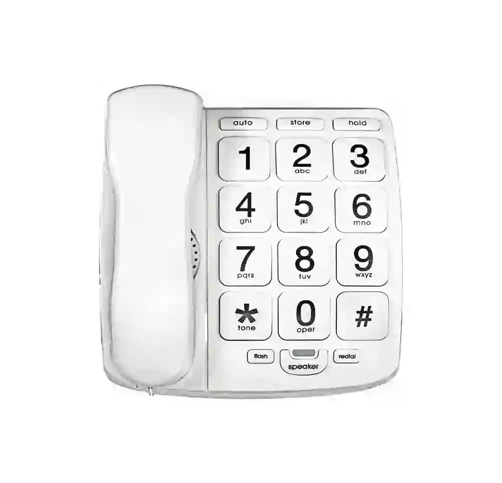 Teléfono Tyler Tbbp-4-wh para personas mayores con altavoz