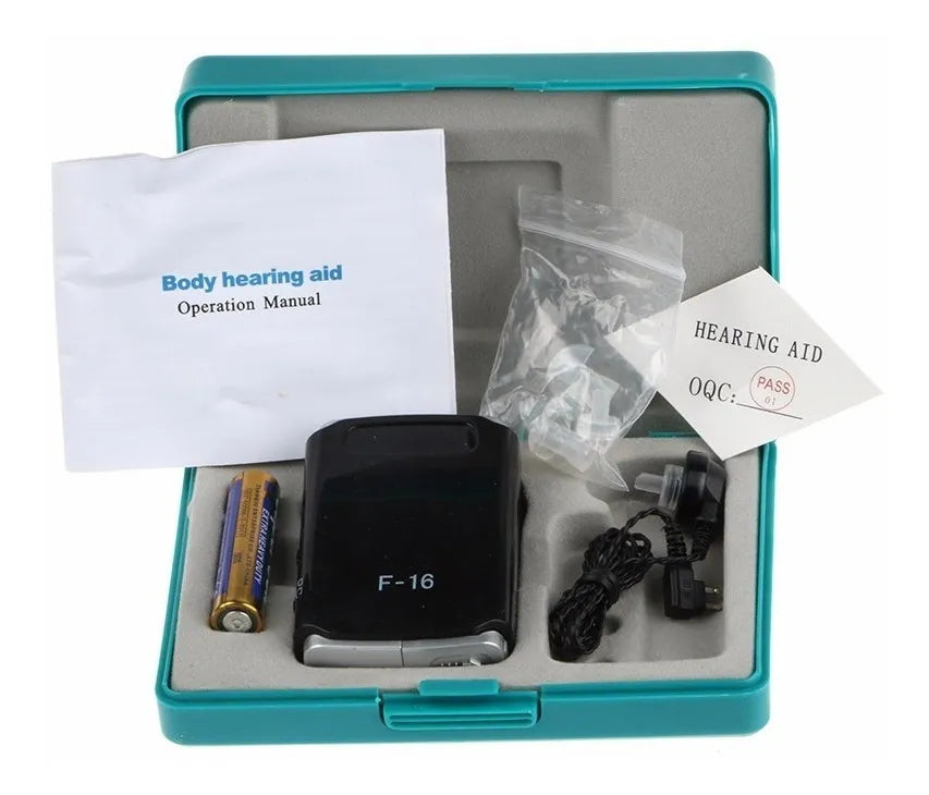 Audifonos Amplificador Sonido Sordera Bolsillo Axon F-16 Negro