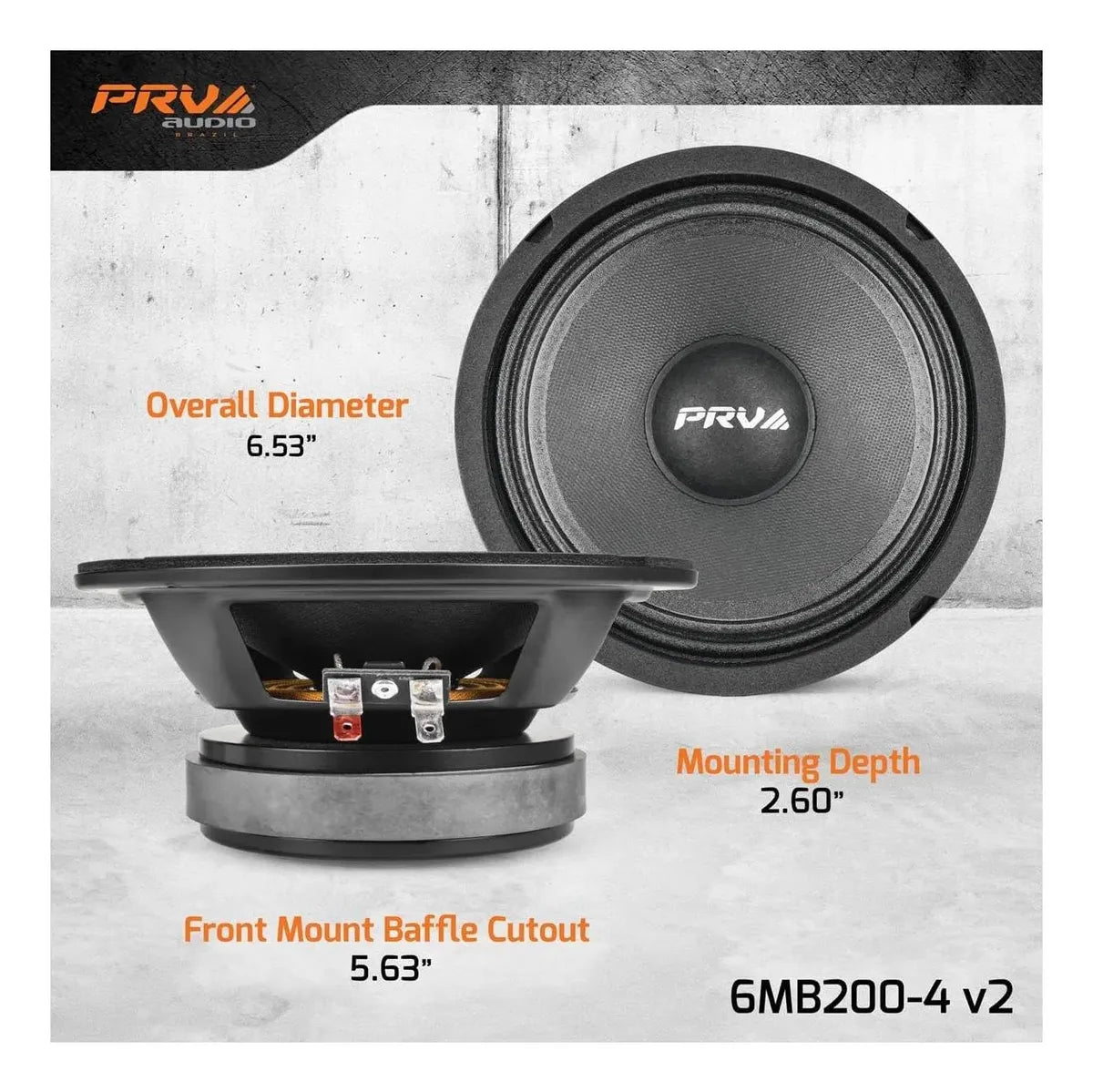 Parlante Altavoz Prv Audio 65 6mb200-4 V2, 4 O, Graves Y Medios