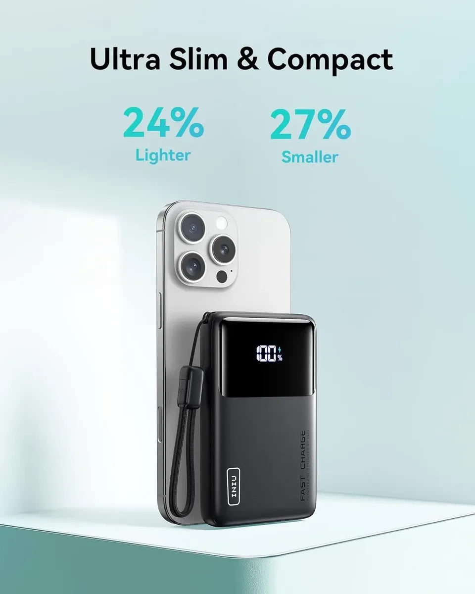 Iniu Power Bank 10000mah 45w Pd Carga Rápida Usb-C