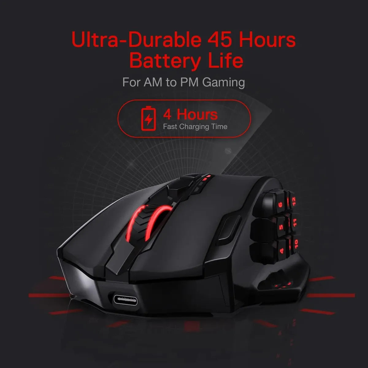 Mouse Gamer Redragon M913, Inalámbrico, 16 Botones, Negro