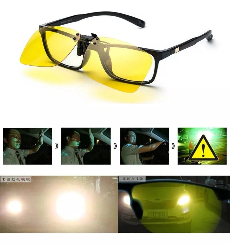 Lentes Sobrepuestos Clip Visión Nocturna, Para Lentes Optico