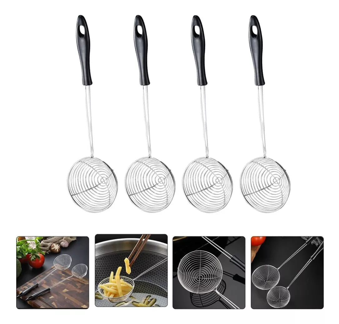 Colador Espumadera Metal Color Negro 12cm