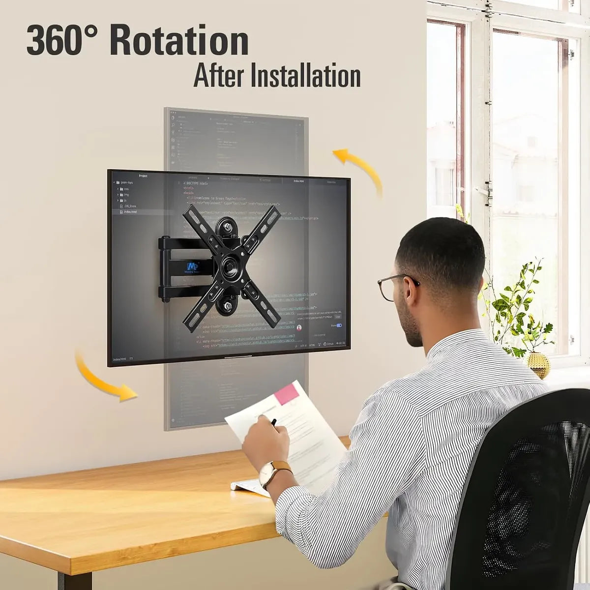Soporte de Pared Dream para Monitor y TV hasta 106 cm – Negro