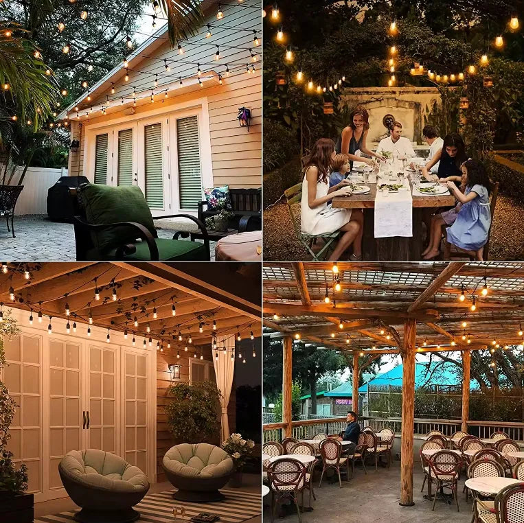 Guirnalda De Luces Solar 10mtr /10 Ampolletas Led Exteriores