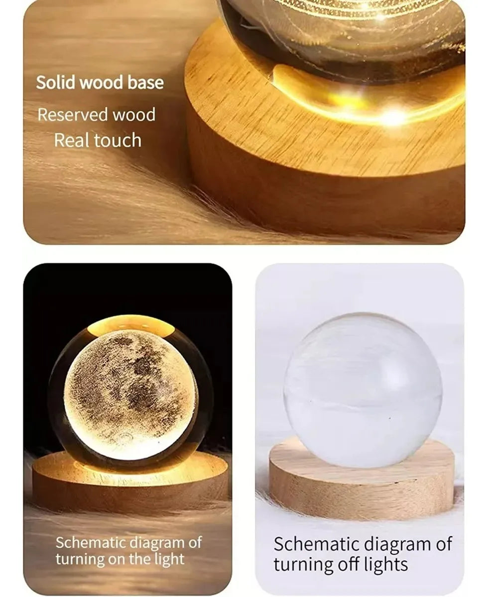 Luz De Noche/bola De Cristal Brillante Regalo Adornos