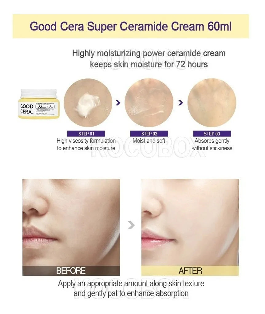 Holika Holika Good Cera Super Ceramide Cream | Crema Hidratante Facial Coreana | 60 ml