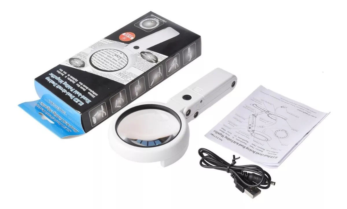 5x/10x Lupa De Escritorio De Mano Con Luz Led