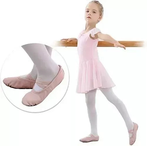 Zapatillas Media Punta Lona Y Gamuza Ballet Niña,yoga