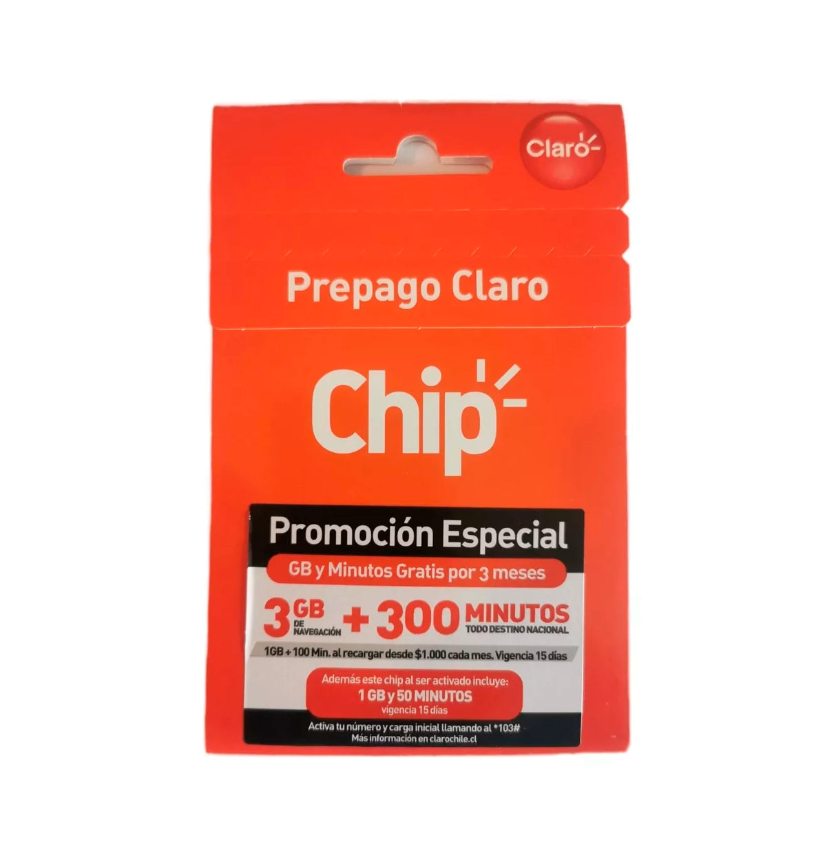 Chip Claro 50 Min + 1 Gb + Redes S.