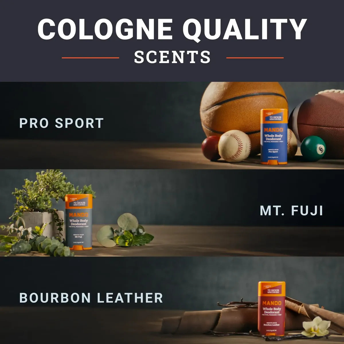 Desodorante Mando Whole Body For Men 72H Odor Control Pack x3 | Control de Olor Corporal Completo