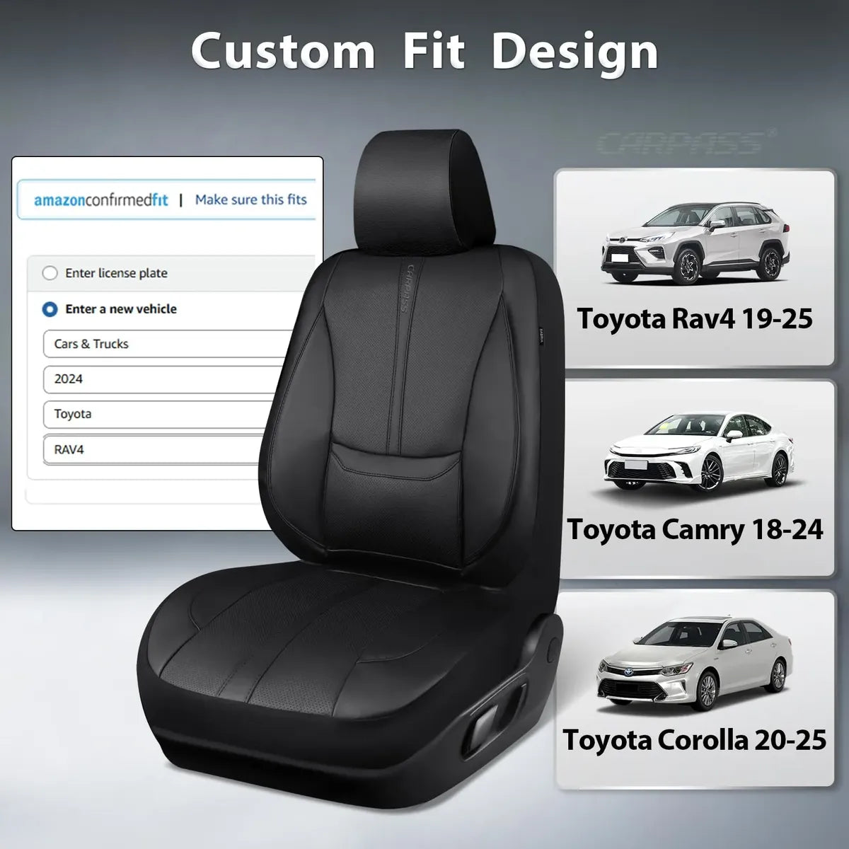 Fundas para Asientos de Auto Negras Compatibles con Toyota RAV4 y Camry