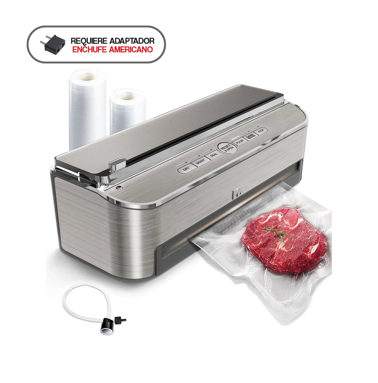 Máquina selladora al vacío Mesliese 85kpa 120w con cortador y bolsas