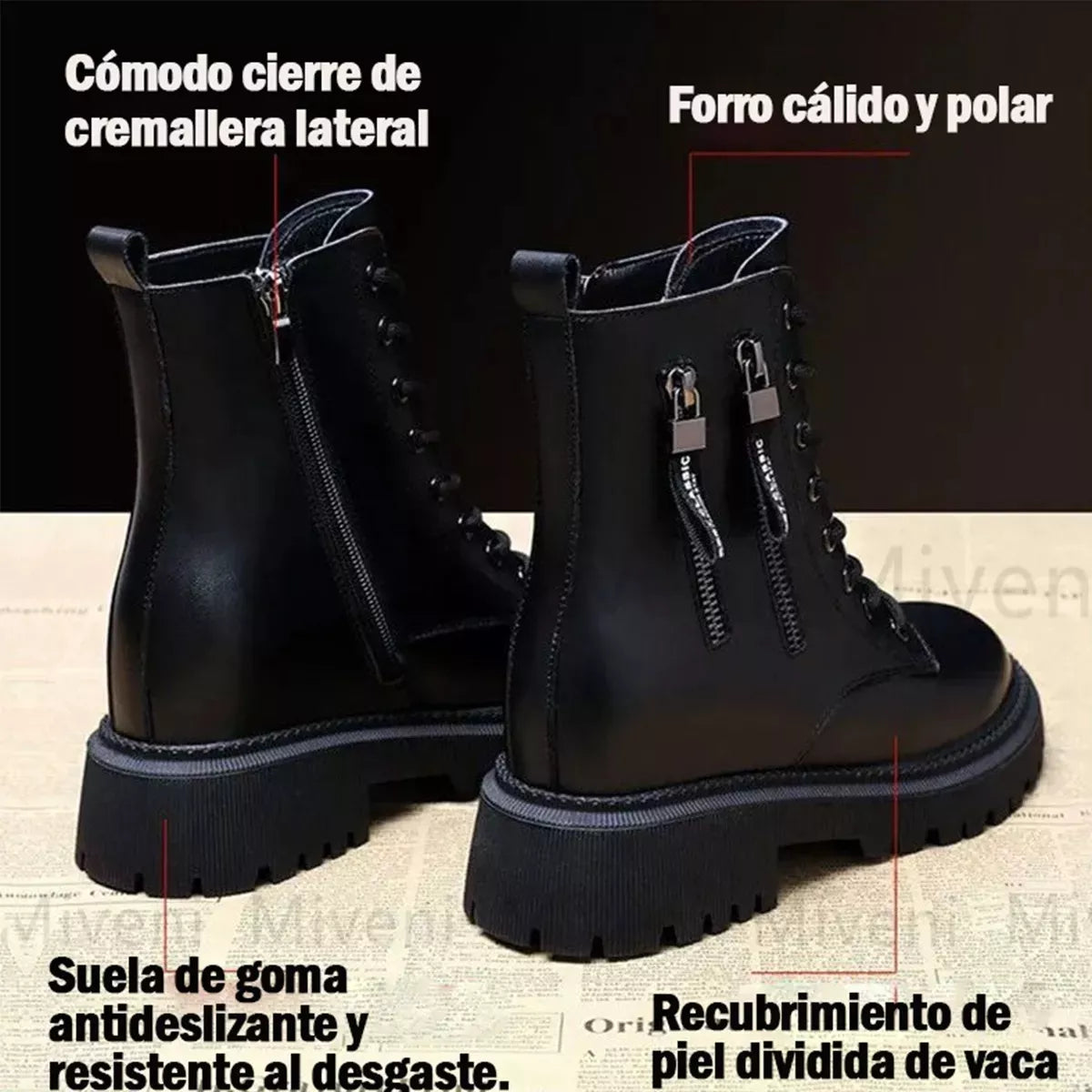 Botas De Caña Alta Con Suela Gruesa Para Mujer