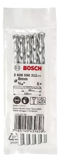 Pack 5 Brocas Concreto Bosch 8x80x120mm - Bosch