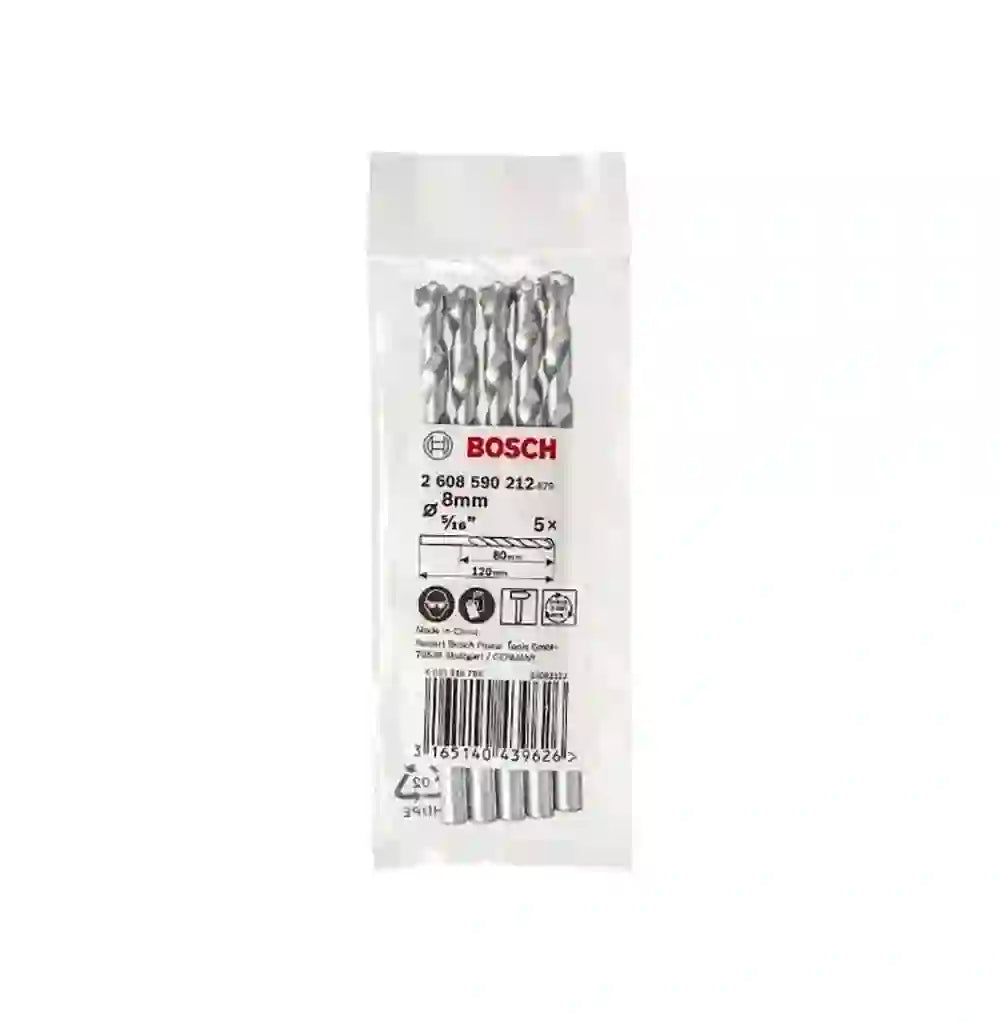 Pack 5 Brocas Concreto Bosch 8x80x120mm - Bosch