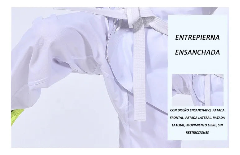Traje Dobok De Kimonos Taekwondo Resistente Blanco Cómodo