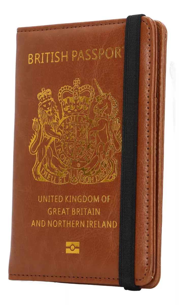 Funda Para Pasaporte Del Reino Unido, Tarjetero Marrón