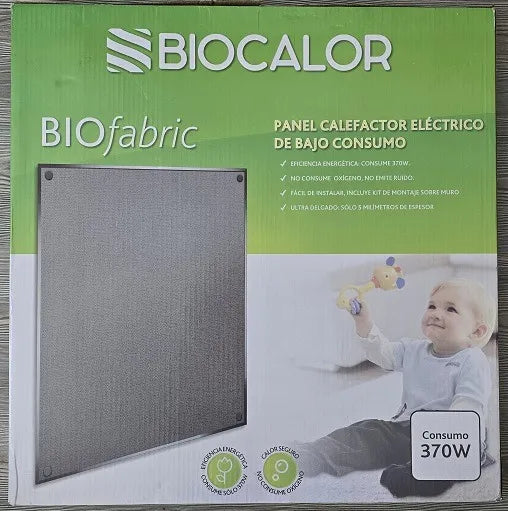 Panel Calefactor Biocalor Biofabric 370 Watts Ultradelgado Gris