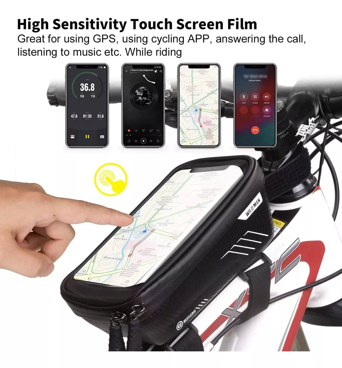 Bolso Impermeable Para Marco Frontal De Bicicleta Wild Man