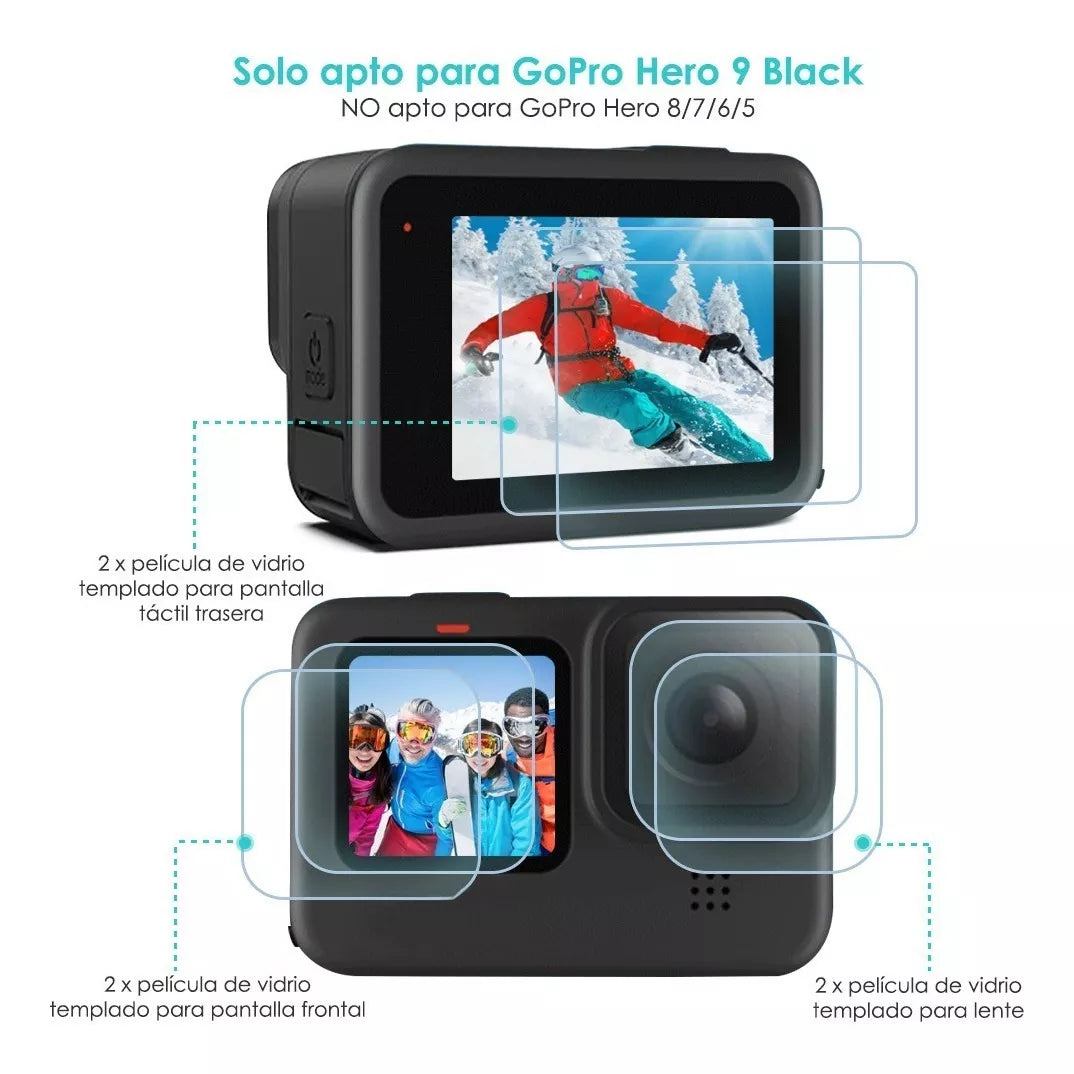 Kit Estuche Funda Filtros Mica Para Gopro Hero 9/10/11 22en1