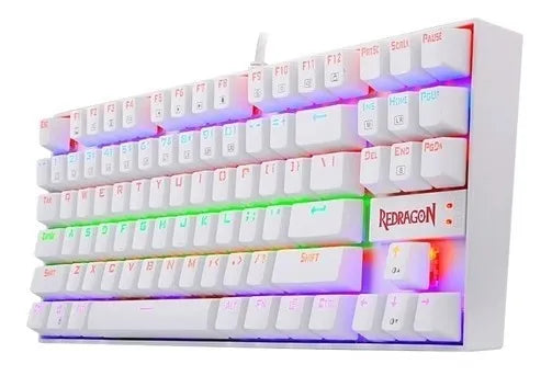 Teclado Gamer Redragon Kumara K552 Rainbow Blanco Red Esp Español Latinoamérica