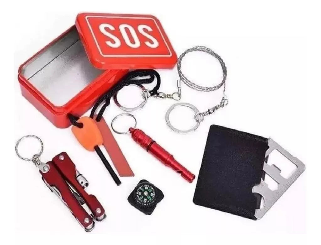 Kit De Camping Supervivencia Pedernal Supervivencia Sos 5pz