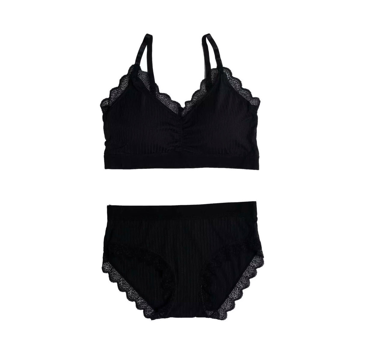 Conjunto Bralette Calzón Bikini Negro talla unica latina