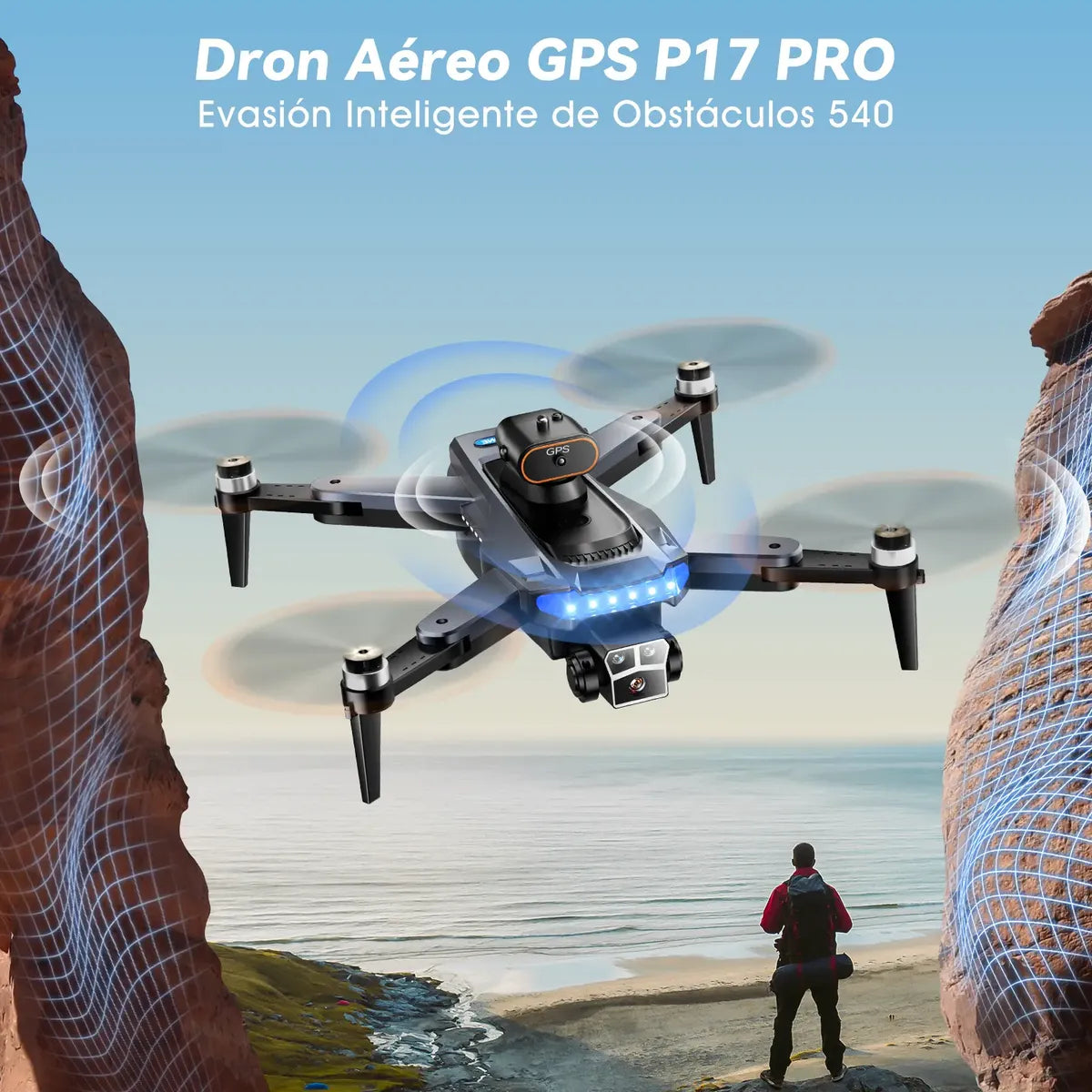 Dron 4k Con Tres Cámara Hd Profesional Gps 5ghz 3 Baterías