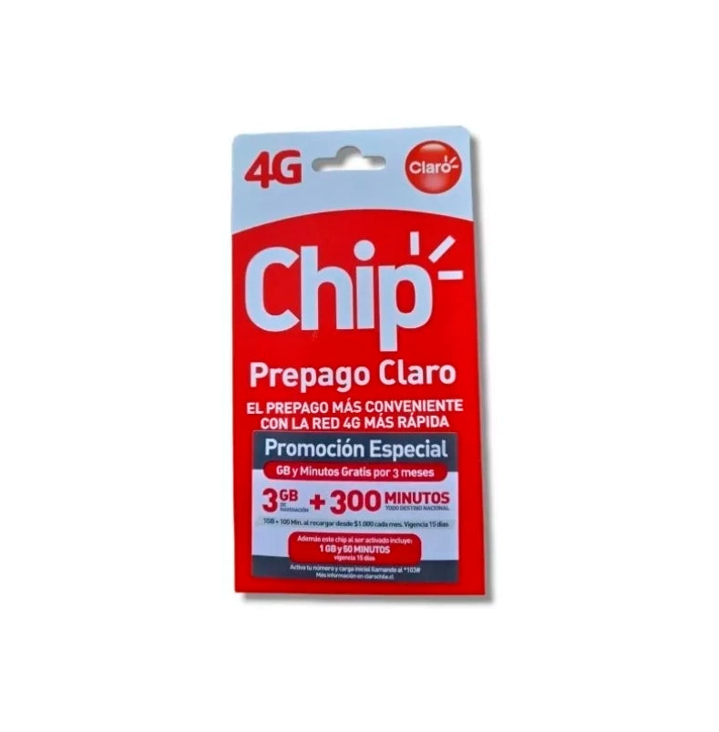 Chip Claro 50 Min + 1 Gb + Redes S.