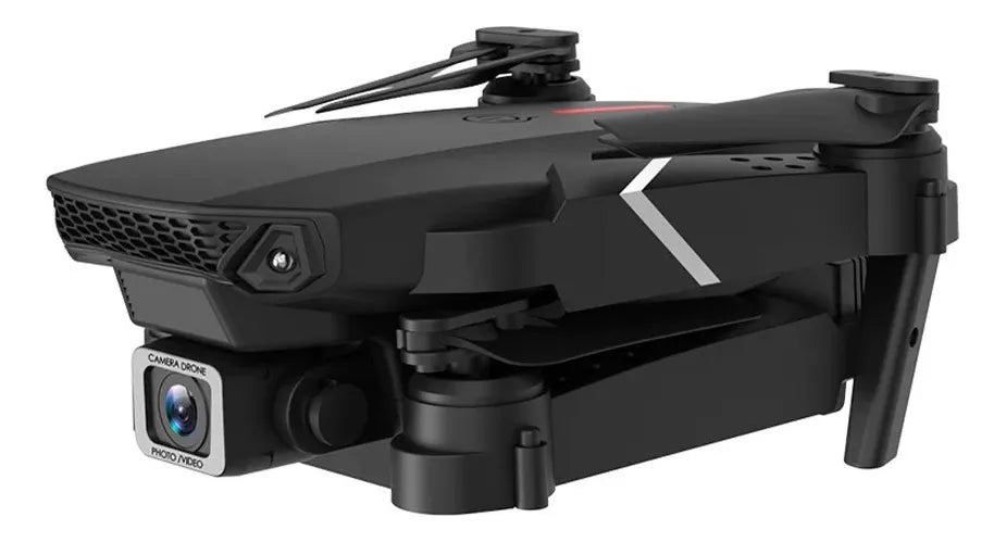 Drone Con Cámara Dual Hd E88 Wifi 3 Baterías Y Protectores Color Negro