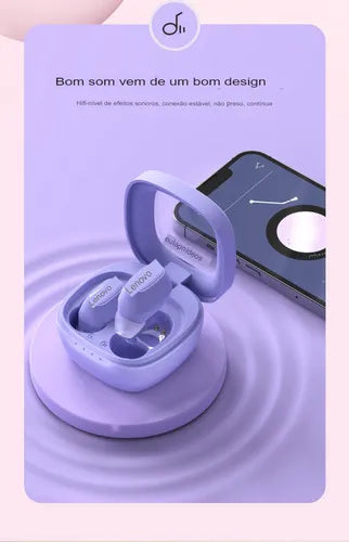 Audífono in-ear gamer inalámbrico Lenovo ThinkPlus XT62 XT62 violeta