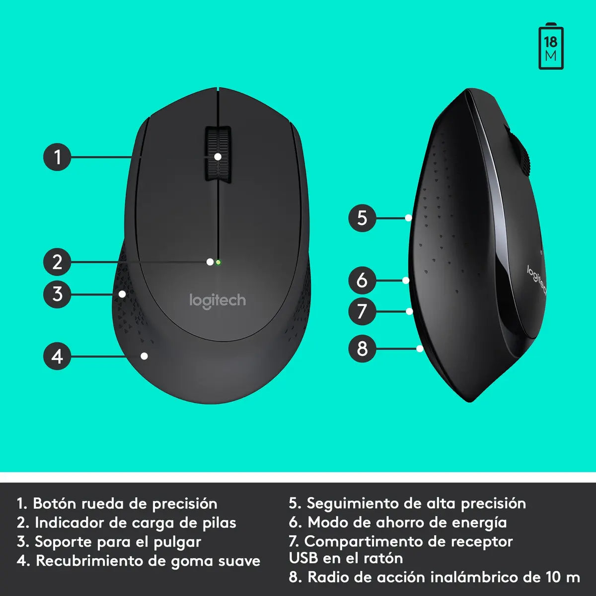 Kit Teclado y Mouse Inalámbrico Logitech MK345 Negro (Layout USA)