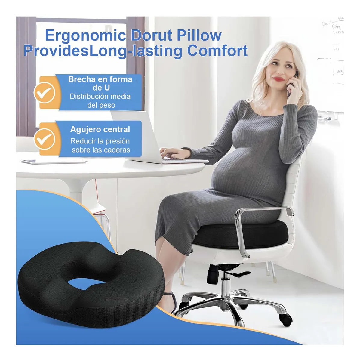 Dona Ortopédica Para Hemorroides Y Coxis Grande Almoada 44cm