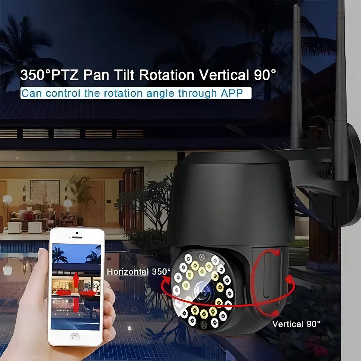 Cámara De Seguridad Wifi 38 Led Hd 1080p Con Alarma