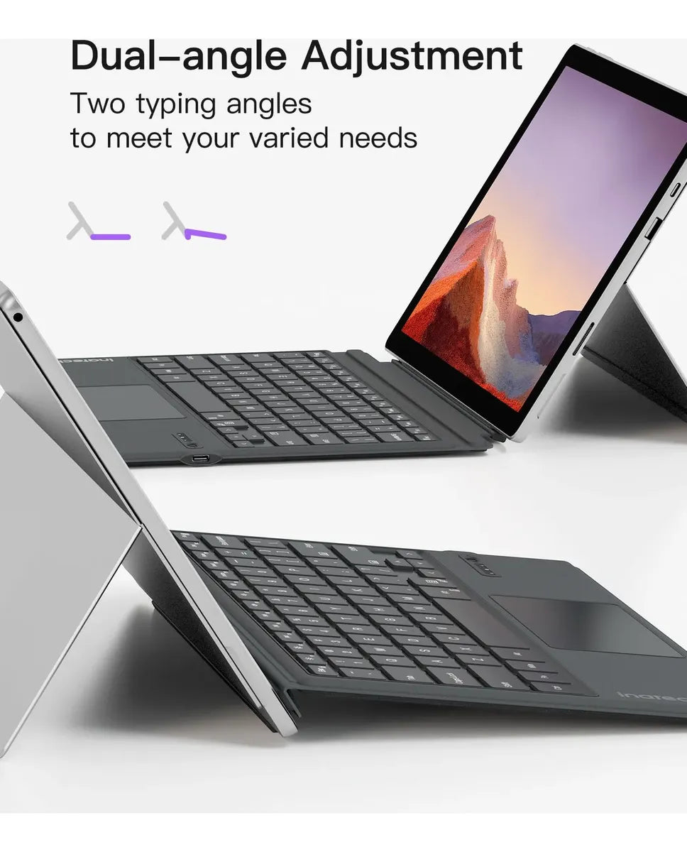 Teclado Inateck Bluetooth para Microsoft Surface Pro 7/7+/6/5/4 | Retroiluminado RGB | Touchpad | Open Box