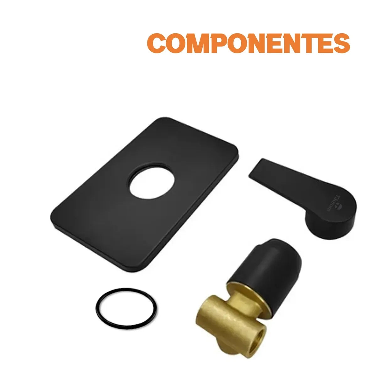 Llave Monomando Ducha Negro Empotrado Premium Notte Taumm