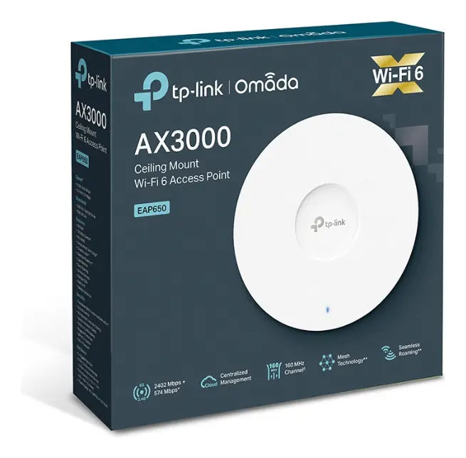 Access Point TP-Link EAP650 AX3000 WiFi 6 Omada PoE+ Mesh