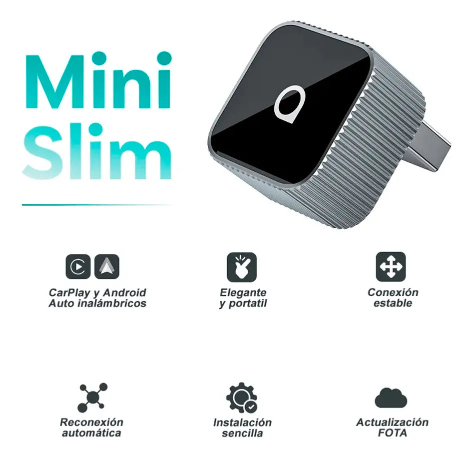 OTTOCAST Mini CP88 – Adaptador Inalámbrico CarPlay y Android Auto 2 en 1