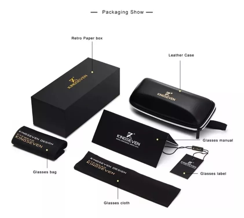 Anteojos de sol polarizados Kingseven B5507 armazón negro y lente azul