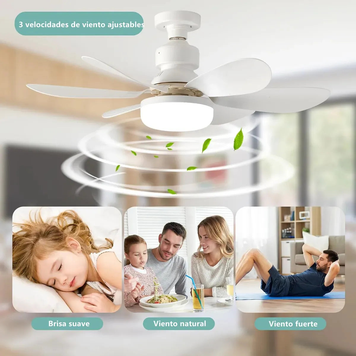 Lampara Ventilador De Techo Led 40w Con Control Remoto
