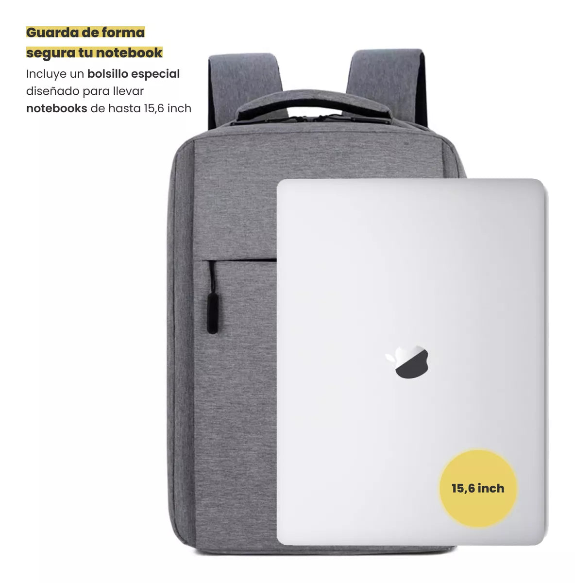 Mochila Para Notebook Con Puerto Usb 15 Gris Levo