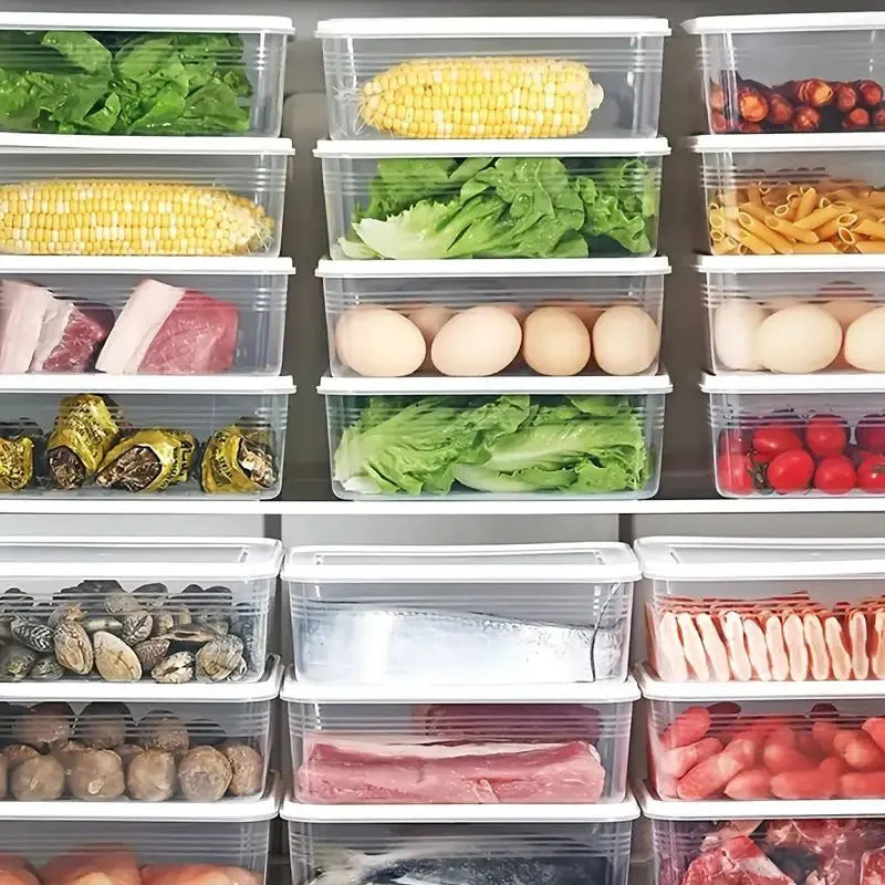 Organizador Refrigerador 8 Contenedores Herméticos 1200ml Blanco