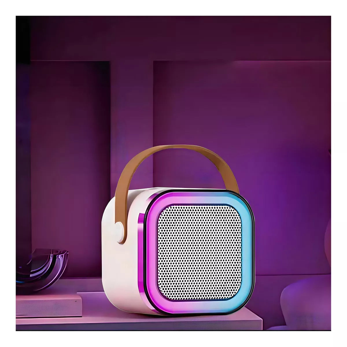 Parlante Karaoke Portátil Mini Con Micrófono Inalámbrico Bt Color Rosa