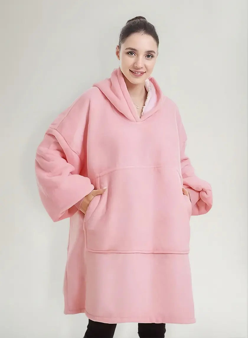Maxi Polerón Manta Sherpa con Capucha | Chiporro Polar | Talla Única |