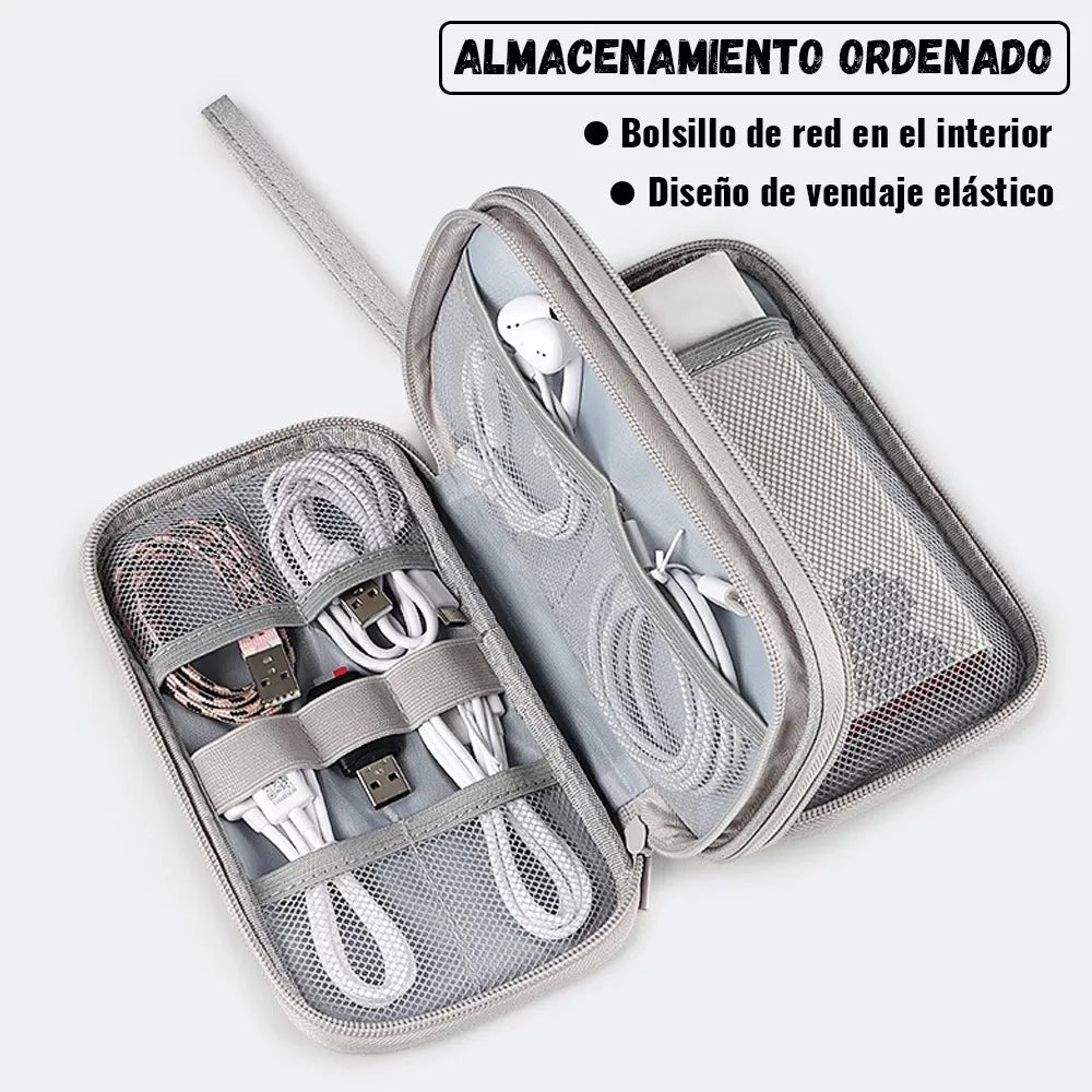 Estuche Organizador De Cables Cargador Audífonos Bolso Viaje