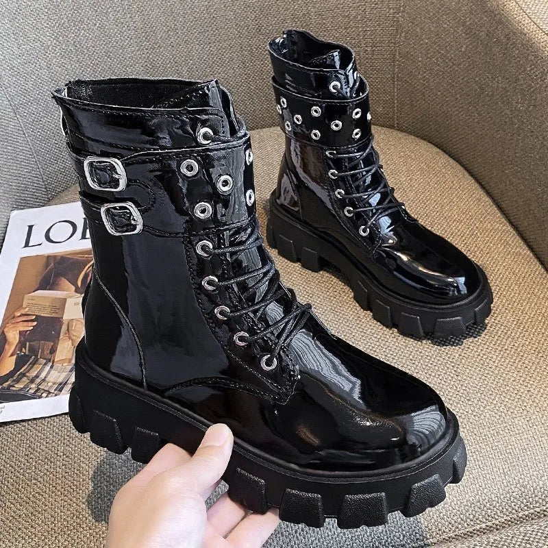 Botas Impermeables De Plataforma Con Cremallera Para Mujer