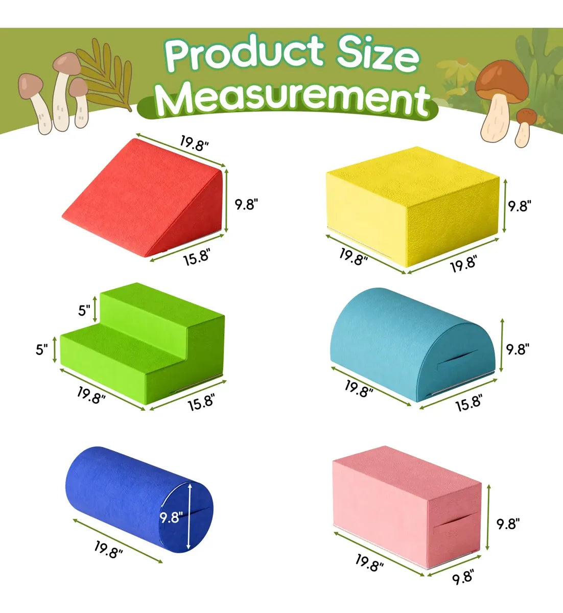 TOLEAD Set de Escalada de Espuma para Niños Pequeños – Climb & Crawl Indoor