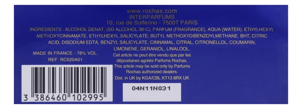 PERFUME ROCHAS BYZANCE MUJER EDP 90 ML