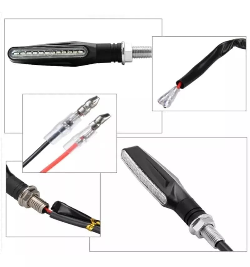 Intermitentes De Moto Secuencial Led Ámbar Pack X4 Unidades